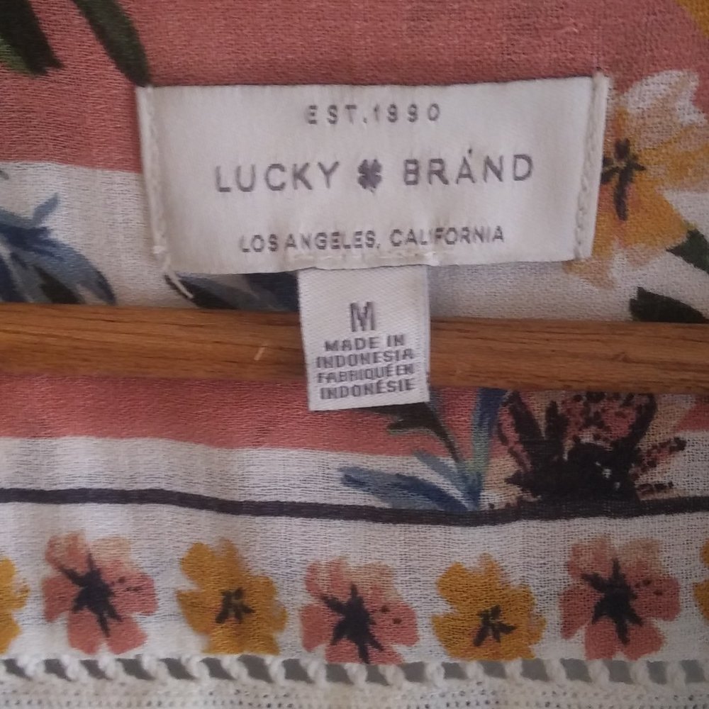 Lucky Brand Floral & Border Peasant Blouse - Picture 2 of 8